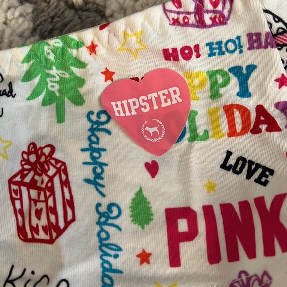 VINTAGE 2000s Christmas Victoria’s Secret PINK extra low rise hipster, sz L NWT! - Picture 4 of 8